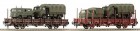 66010 Roco Set of 2 Flat cars loaded with military vehicles